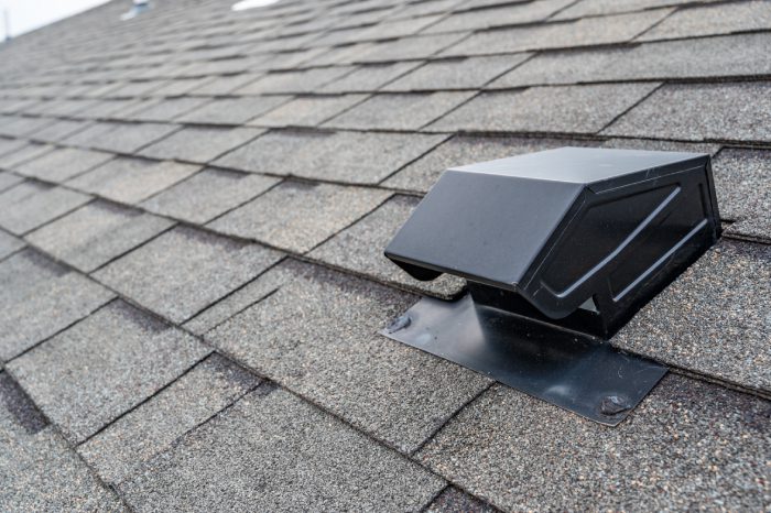 asphalt shingle roof with vent